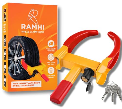 Heavy Duty Wheel Clamp Lock, Universal Anti-Theft Security Device for Vehicle Tyres | Heavy Duty Car Wheel Lock