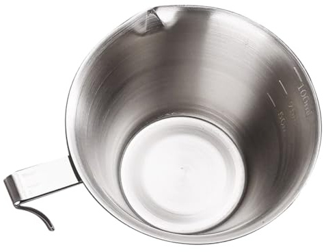 HIAKDOFT Taza Medidora De Café Espresso De Acero Inoxidable Con Asa y Vertedor Capacidad Diseño Compacto y Escala Precisa Para Uso Doméstico y Profesional