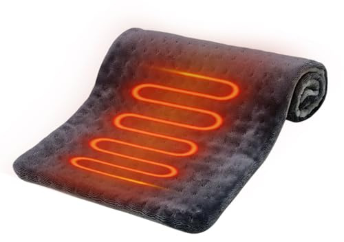 Manta calefactora – Alfombra de calefacción 30 x 60 cm con protección contra sobrecalentamiento, manta térmica de autoparada, cómoda para sofá cama o oficina