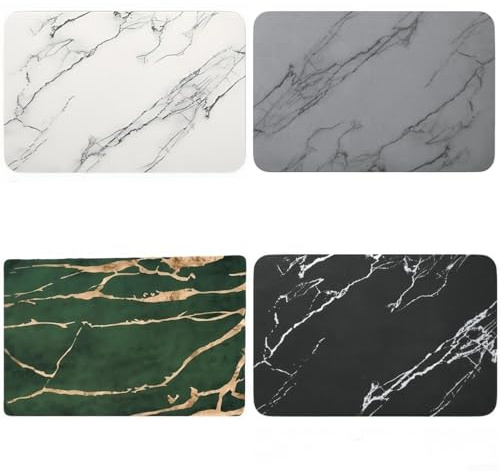 Besttoolifes Alfombrilla de baño de piedra de diatomita, alfombra de baño antideslizante de secado rápido, almohadilla de piso de poliuretano absorbente de agua con parte inferior antideslizante, 60 x