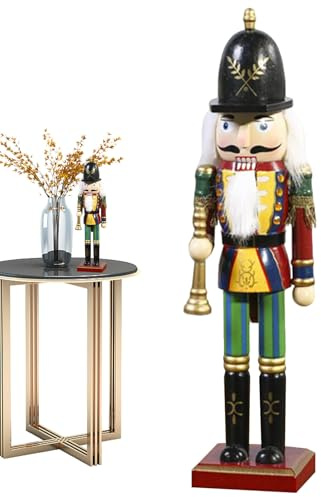 ZHUMCCY Schiaccianoci in Legno Decorativi | Bambola Soldato Schiaccianoci Natalizio,Pupazzo Decorazione per Tavola Casa Vetrina Mensola Feste