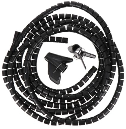 BESPORTBLE Organizzatore di Tubi per Cavi Spirale 16mm 2 Metri 2 Pezzi in Pe Nero Resistente Anti-pressione per Gestione Cavi Elettrici e Protezione in Casa Ufficio Ragazzo Ragazza Animali