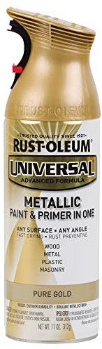 Rust-Oleum 245221 Universal All Surface Metallic Spray Paint, 11 oz, Pure Gold