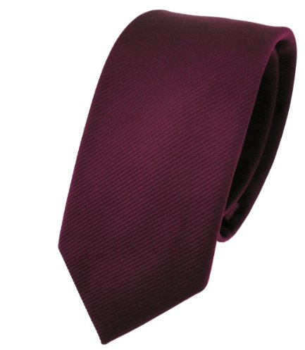 TigerTie - corbata estrecha - burdeos rojo borgoña monocromo Rips