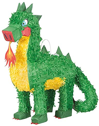Unique Party Multicolor Dragon 3D Pinata - Fantasy Themed, Plastic, 41cm x 48cm, Perfect for Birthdays and All Ages