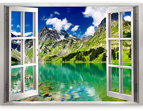 murando - Fototapete Vlies Poster Fensterblick, 140x100 cm, Schlafzimmer | Full HD Druck, 3D-Effekt, lichtbeständige Farben, ideal fürs Wohn- oder Schlafzimmer, schnelle Montage, lichtbeständig, edel