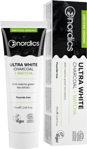 Nordics Organic Care Bio Zahnpasta Ultra White Whitening Aktivkohle Matcha