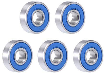sourcing map 5stk Kugellager S608-2RS Edelstahl 8x22x7mm | Doppelt Abgedichtet 608RS Lager