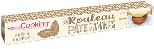 ScrapCooking - Rouleau de Pâte d’Amandes Naturelle 300 g - Prêt à l’Emploi - Pâte d’Amandes Marzipan à Dérouler - Diamètre 36 cm - Massepain pour Gâteau Pâtisserie - Beige - 7650