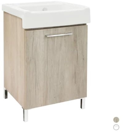 MOBILE LAVATOIO CON LAVABO IN CERAMICA 1 ANTA Olmo Montano - LxP 50x50 cm
