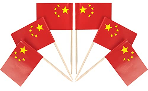 QQSD China-Zahnstocher-Flagge, chinesisch, klein, 100 Stück