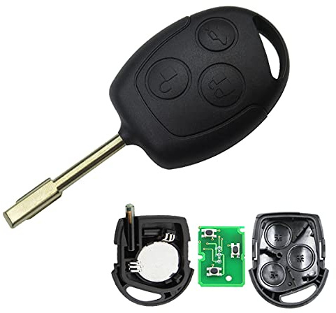 Heart Horse 3 Tasten Ersatz Auto Gehäuse der Fernbedienung Schlüsselgehäuse Kompatibel für Mondeo Focus Fiesta KA Transit mit 433Mhz 4D60 Chip, Focus Fernbedienung, Fiesta Funkschlüssel gehäuse