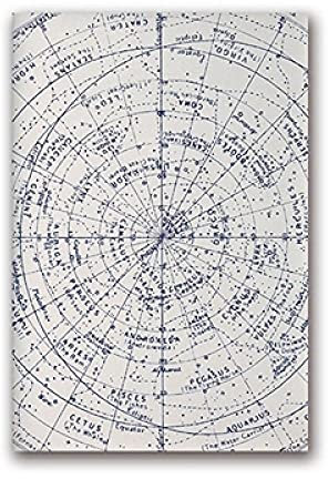 Astrologia stampa vecchia mappa stellare mappa di astronomia vintage o segno dell'emisfero settentrionale pittura costellazione stelle zodiaco poster senza cornice-40x50cm
