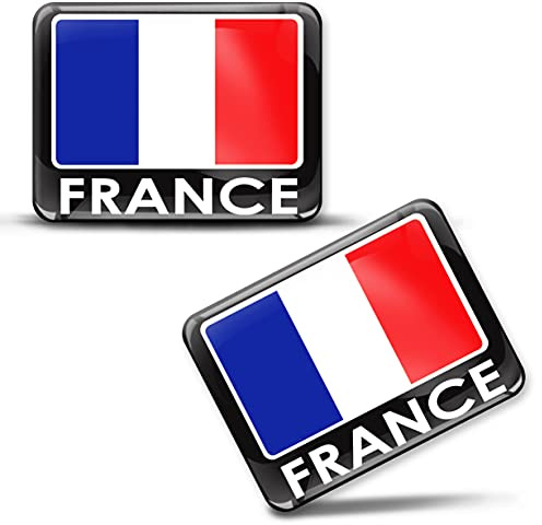 SkinoEu® 2 x 3D Aufkleber France Frankreich Flagge Französische Fahne F 167