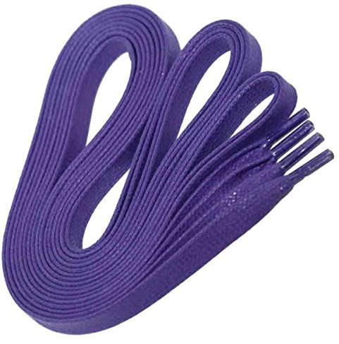 LACCICO Cordones planos encerados, 75-150 cm y 6 mm de ancho, morado, 120