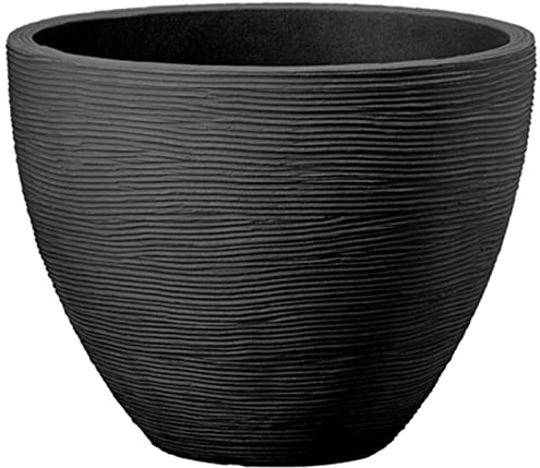 Dehner Maceta Vino, diámetro 40 cm, Altura 31 cm, plástico, Antracita
