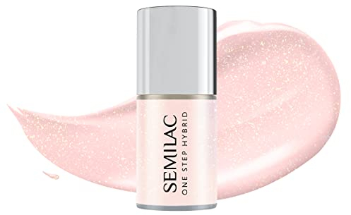 S257 Semilac One Step Hybrid 3in1 Naked Glitter Rose 5ml
