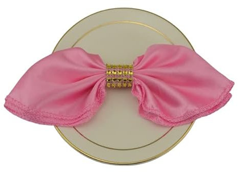 YOGAY Quadratische 30 cm x 30 cm Satinserviette Hohlsaum-Cocktailserviette für Hochzeit, Party, Tischdecke, Küche, Abendessen, Taschentuch