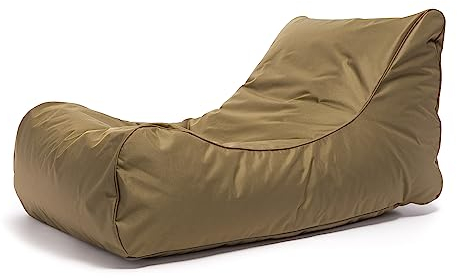 Ecopuf - Master Polyester Pouf Sessel Outdoor Chaise Longue - Sitzsack mit Staufach und Griff - Robuster Stoffsack - Entspannungssessel - Wohnungseinrichtung - 115x65x60cm, Tobacco Nc19