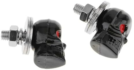 Totenkopf-Kennzeichen-Schrauben, Diebstahlschutz, für die meisten Fahrzeuge und Motorräder, 4 Stück (schwarz) 1996–2023