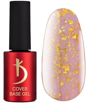 K Professional Base Coat - Base Gel Cover - Pink Flakes Camouflage -7ml- Unterlack - UV Nagellack - Gel Nägel - Rosa Flocken Tarnfarbe Glitzern Confetti - UV LED