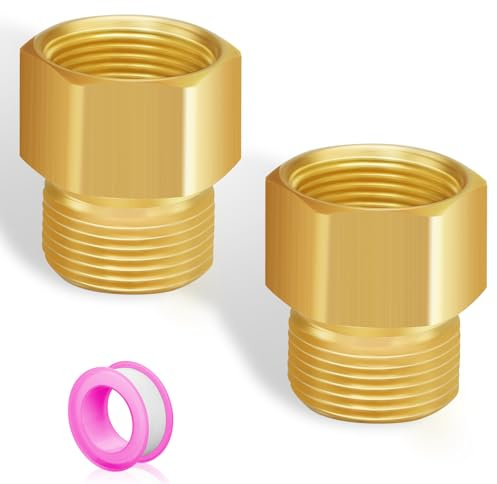 Brass High Pressure Washer Coupler Adapter, M22 15mm Male to Female, 4500 PSI