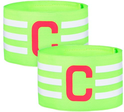 BESPORTBLE 2 STK Kapitänsbinde Fußball Armbinde Erwachsene Junior Verstellbare Captain Armband Elastic Kapitäns Armbinden Fußball Armband Gummizug Spielführerbinde für Herren Mädchen Viele Sportarten