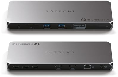 Satechi Thunderbolt 4 Dock 100W Charging, Dual Monitor HDMI 4K/60Hz, 40Gbps Data Transfer, 2 USB-A 3.2, Ethernet, Thunderbolt 4 Dock for MacBook Air/Pro M5, Mac/Windows, DisplayLink Software Required