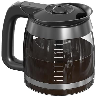 CE251 12-Cup Glass Carafe Pot Replacement Compatible with Ninja Coffee Brewer Maker, Fit Models CE251 CE201 CE201C CE200 CE200C Model# XGLSLID200, 1 Pack