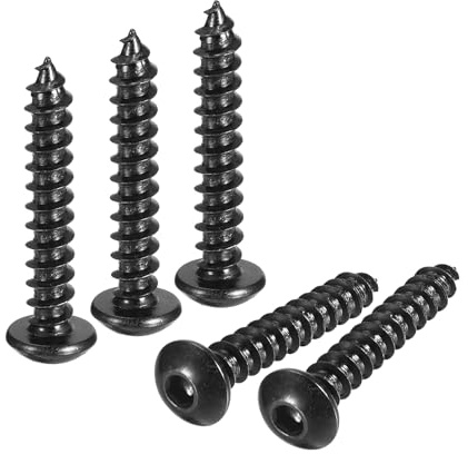 sourcing map Hex Socket Self Tapping Screws, M5 x 30mm Carbon Steel Wood Screw 200pcs