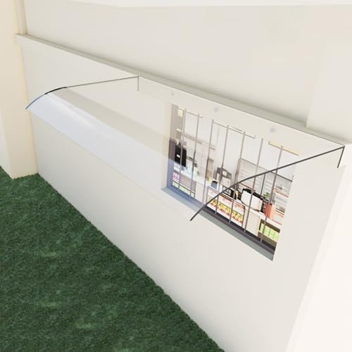 Marquise de Porte Toit de Porte pour l'extérieur Protection Solaire Protection Contre La Pluie, Fenêtre Marquise de Entrée Magasin Abri Contre La Pluie et Transparent(40x50cm)