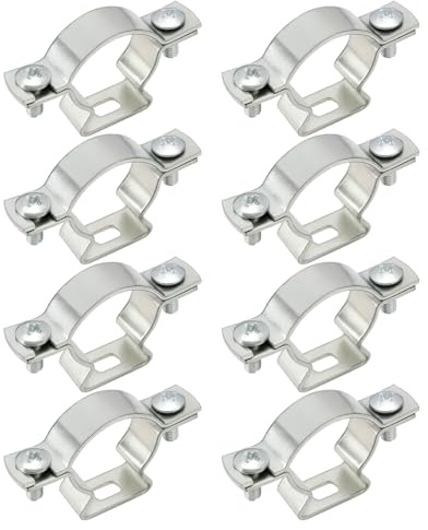 EMSea 8er Pack Rohrschellen aus Verzinktem Stahl M32-Rohrabstandsschelle Geeignet für Rohre mit 30–38mm Durchmesser Robuste Halterung für Sanitär Heizungs- Und Lüftungstechnik Und Bauwesen