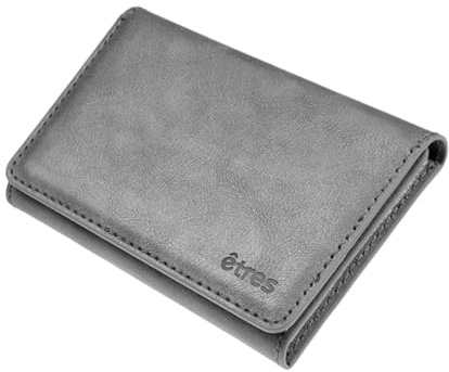 TECHMADE Etres Magsafe-plånbok, kompatibel med iPhone 17/16/15/14/13/12 – magnetisk korthållare RFID, PU-läder – 6 kortplatser + kontantficka – kompakt, unisex, halkfri, Grå utan ficka, Taglia Unica