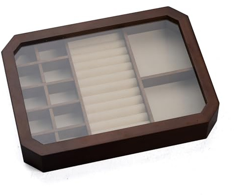 ukgiftstoreonline Luxury Large Wooden Jewellery Box Gift For Her 30 x 22 x 5 cm