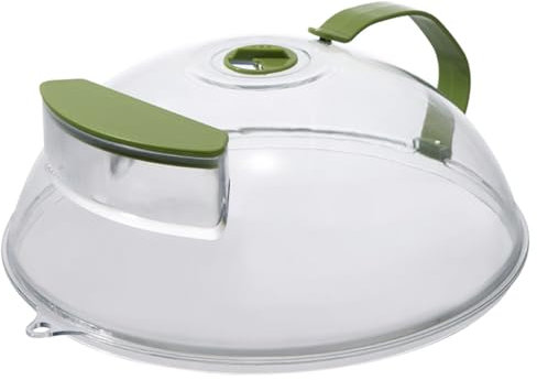 Protector de salpicaduras de microondas con caja de almacenamiento de agua, tapa protectora de placa de microondas que mantiene el horno microondas limpio