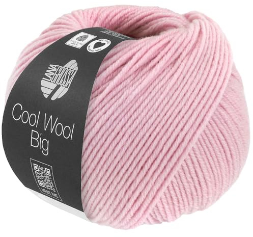 Lana Grossa Cool Wool Big 50 g lättvårdat stickgarn av extra fin merinoull 120 m, färg: 1030 – björkgrön