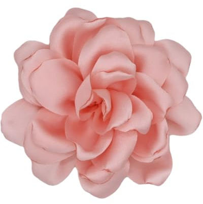 LOZTBUE 1 Stück Rosen-Blumenbrosche, große Musselin-Brosche, Haarspange, klassisch, elegant, handgefertigt, Blumenbrosche, geeignet für Hochzeit, Party, Tanz (Hellrosa)