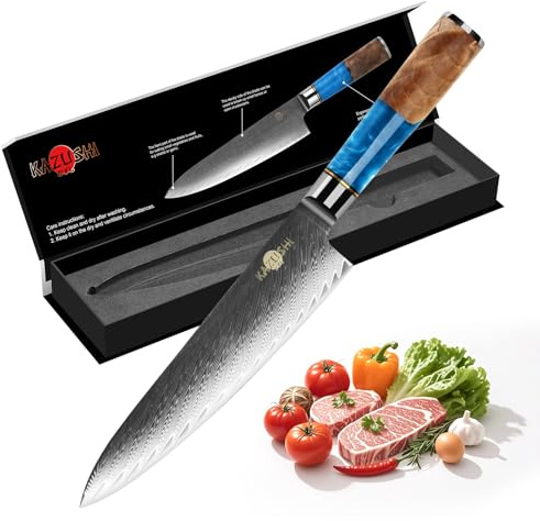KAZUSHI Kochmesser, Scharfe Küchenmesser 21cm, Ergonomischer Griff