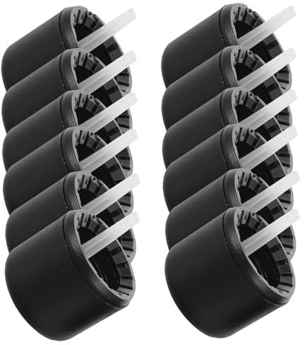 Beaupretty Lot de 20 Bouchons Compte-Gouttes 18 Dents Noir Mat en Plastique, Couvercle Hermétique Antivol, 1.0 Cm Long, pour Flacons D'huiles Essentielles, Usage Cosmétique Et Laboratoire