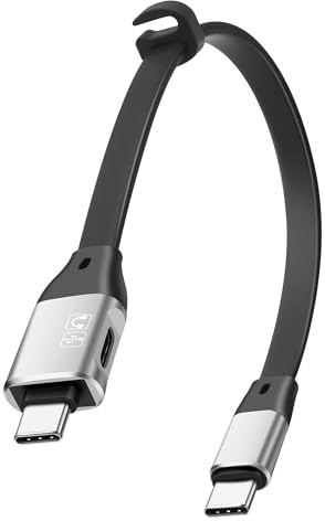 MEIRIYFA Cavo dati OTG corto da USB C 3.0 a spina di tipo C, con presa USB C, cavo OTG da 10 Gbps, 60 W, ricarica rapida per laptop, tablet, telefoni cellulari, 24 cm