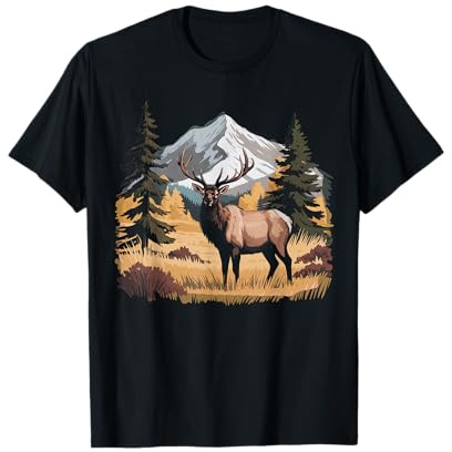 Mountain Elk Wildlife Scene – Nature Outdoor Hunting T-Shirt