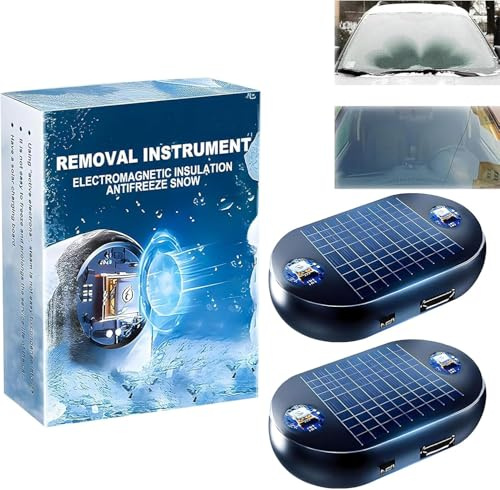 LEEWENYAN Elektromagnetischer Auto-Enteiser, Elektromagnetisch Enteiser Auto Scheibenenteiser Auto, Elektromagnetische molekulare Interferenz Frostschutzmittel Schneeräumungswerkzeug(2pcs)