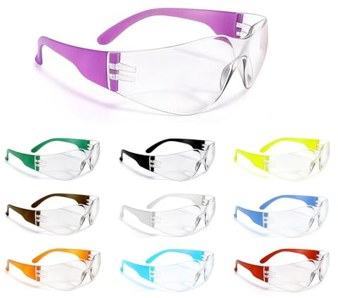 BIRDDIE Lot De 10 De Lunettes De Protection Sécurité Enveloppantes Anti-buée
