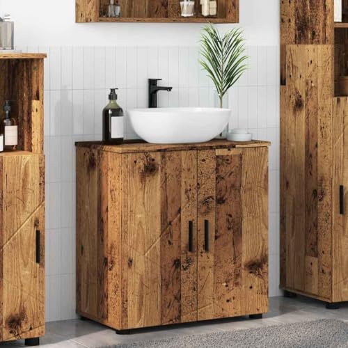 Lumanois Gabinete de Baño con Puerta Madera Vieja 61 x 35 x 64 cm,Mobiliario,Armarios y Almacenamiento,Tocadores,Tocadores de baño,18.45kg-883292