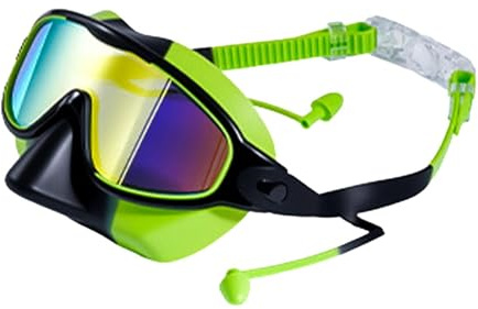 Occhialini da nuoto per bambini | Anti appannamento vista ampia con protezione per il naso e tappi per le orecchie, maschera da nuoto per bambini, per piscina, snorkeling, immersioni, sport acquatici