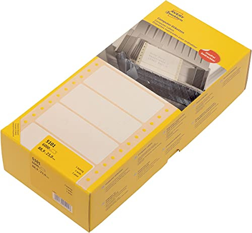 AVERY Zweckform 5101 Computer-Etiketten (Papier matt, 6,000 Etiketten, 88,9 x 23 mm) 1 Pack weiß