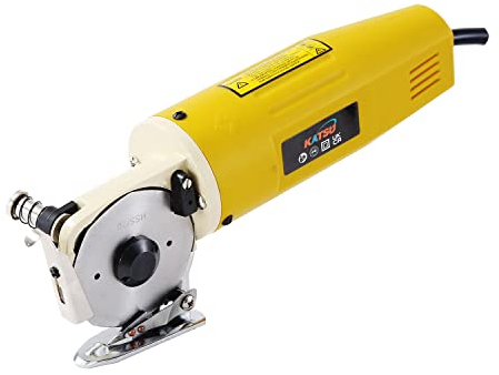 KATSU Electric Fabric Cutter with 70mm Blade and 25mm Max Trimming Thickness, 220V Cloth Textile Leather Rubber Cutting Machine 103912