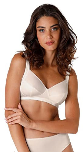 Lovable Reggiseno Senza Ferretto in Micro con Sottocoppa in Cotone, non Imbottito, Sostegno e Comfort, Taglie Forti, Art. 4020, Shaping Donna, Nudo, 38 / 5D