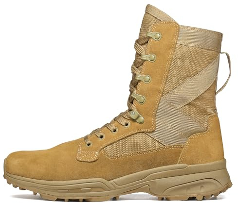 GARMONT TACTICAL T8 NFS 670 Military Combat Boots for Men and Women, Army, Air Force, AR670-1 Compliant Footwear, Lightweight, Suede Leather, Coyote, Size 9