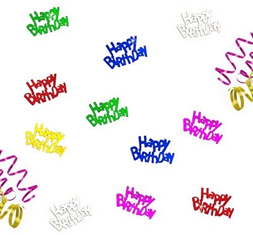 Oblique Unique® Happy Birthday buntes Geburtstag Tisch Konfetti mit Spiegeleffekt - über 150 Stück